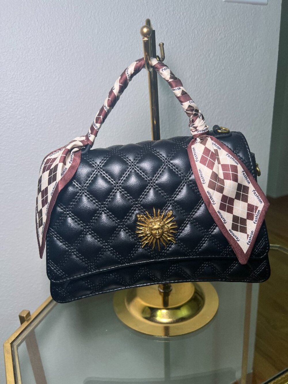 NEW - QUILTED BLACK HANDBAG
